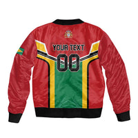 Custom Rugby Guyana Sleeve Zip Bomber Jacket Guyana Warriors Go Champions - Wonder Print Shop