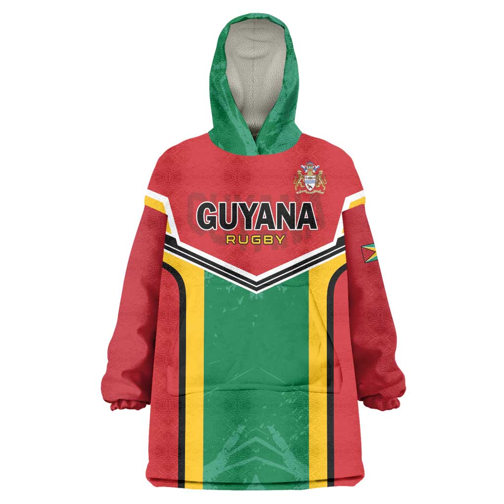 Custom Rugby Guyana Wearable Blanket Hoodie Guyana Warriors Go Champions - Wonder Print Shop