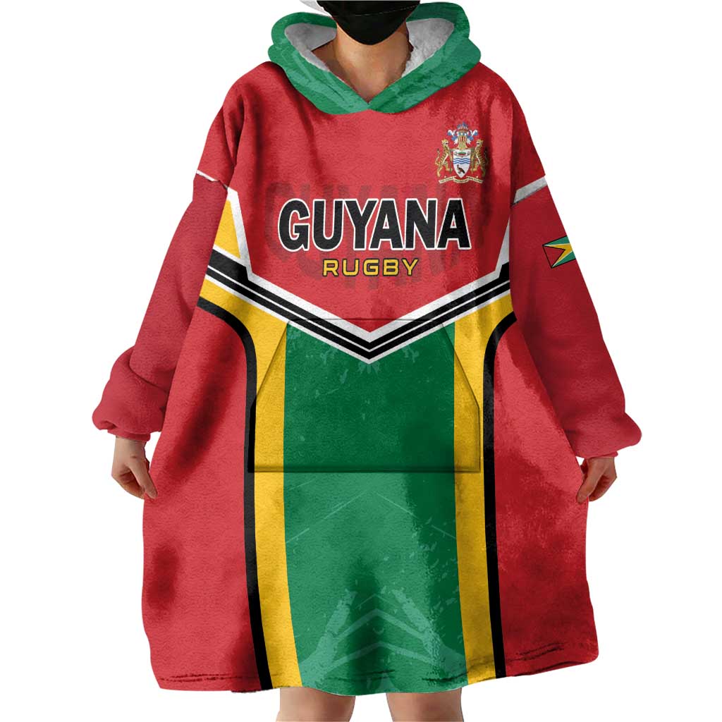 Custom Rugby Guyana Wearable Blanket Hoodie Guyana Warriors Go Champions - Wonder Print Shop