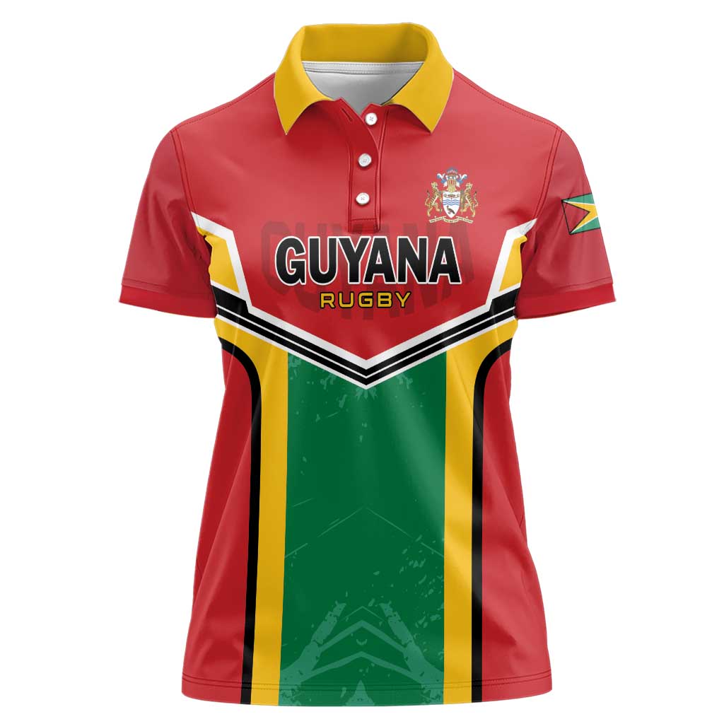 Custom Rugby Guyana Women Polo Shirt Guyana Warriors Go Champions - Wonder Print Shop