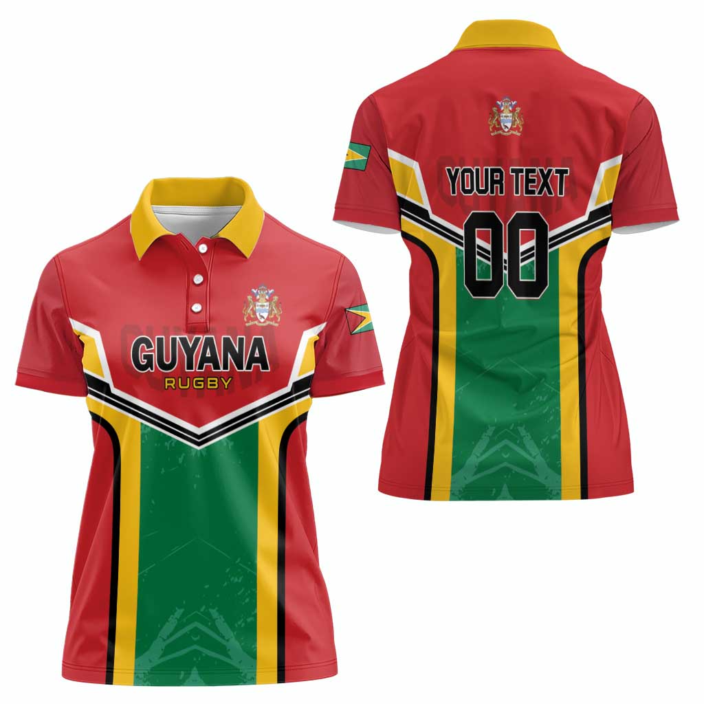 Custom Rugby Guyana Women Polo Shirt Guyana Warriors Go Champions - Wonder Print Shop