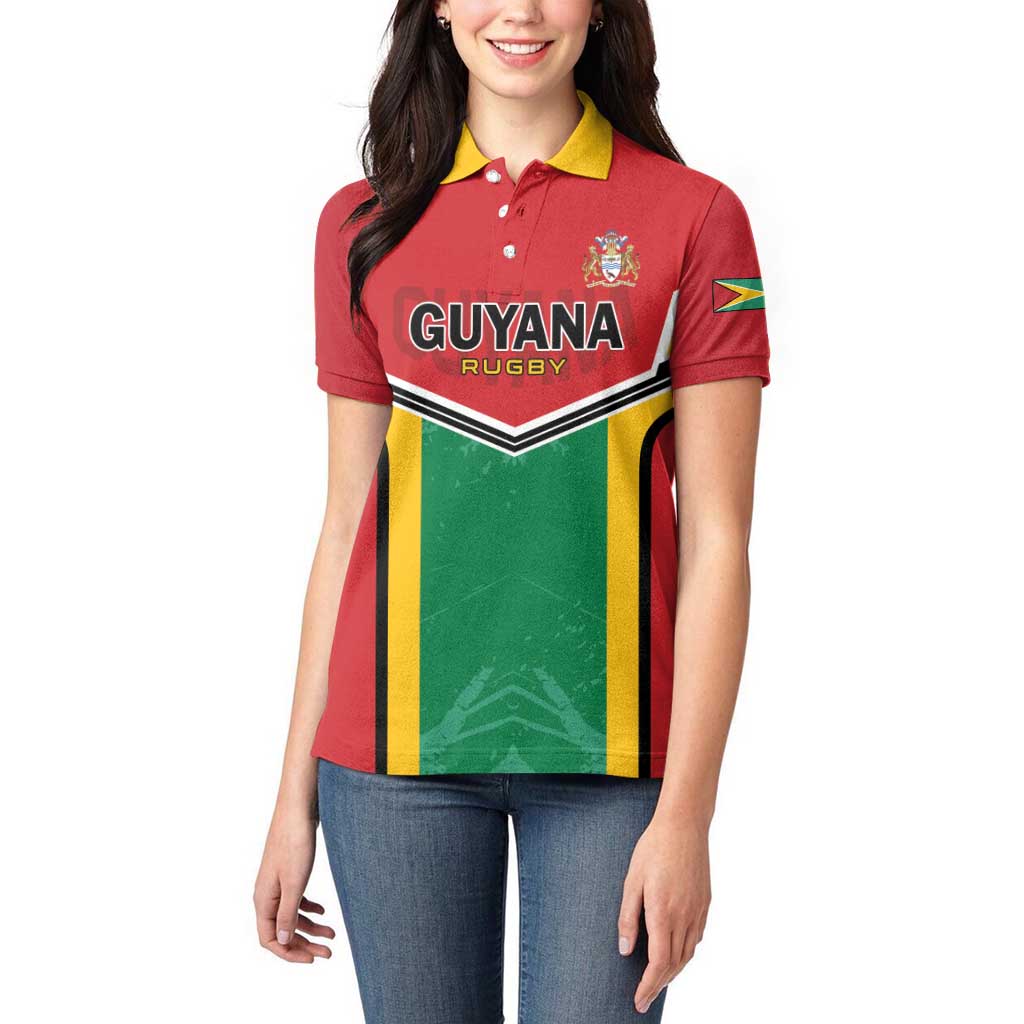 Custom Rugby Guyana Women Polo Shirt Guyana Warriors Go Champions - Wonder Print Shop