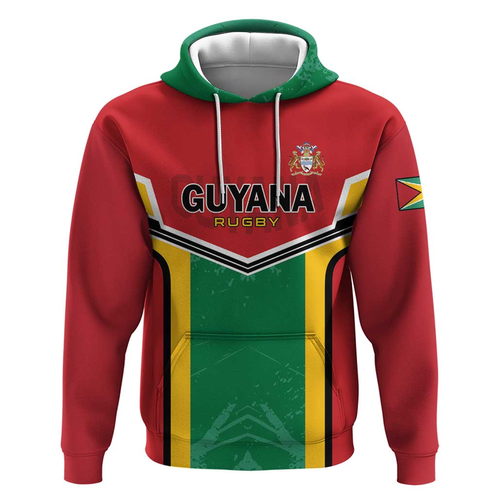 Custom Rugby Guyana Zip Hoodie Guyana Warriors Go Champions - Wonder Print Shop