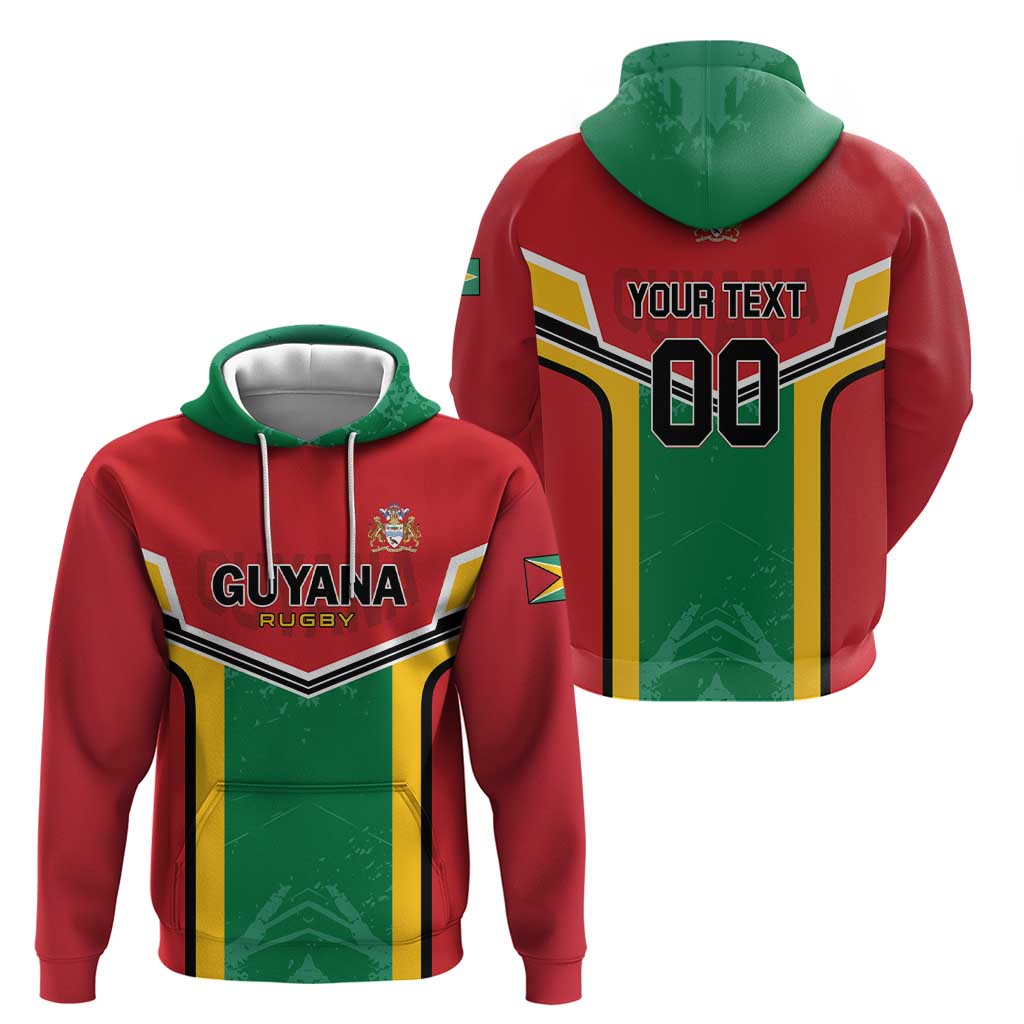 Custom Rugby Guyana Zip Hoodie Guyana Warriors Go Champions - Wonder Print Shop