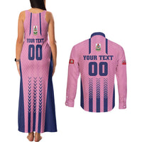 Custom Football Bermuda Couples Matching Tank Maxi Dress and Long Sleeve Button Shirt Gombey Warriors Go Champions - Wonder Print Shop