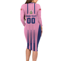 Custom Football Bermuda Family Matching Long Sleeve Bodycon Dress and Hawaiian Shirt Gombey Warriors Go Champions - Wonder Print Shop
