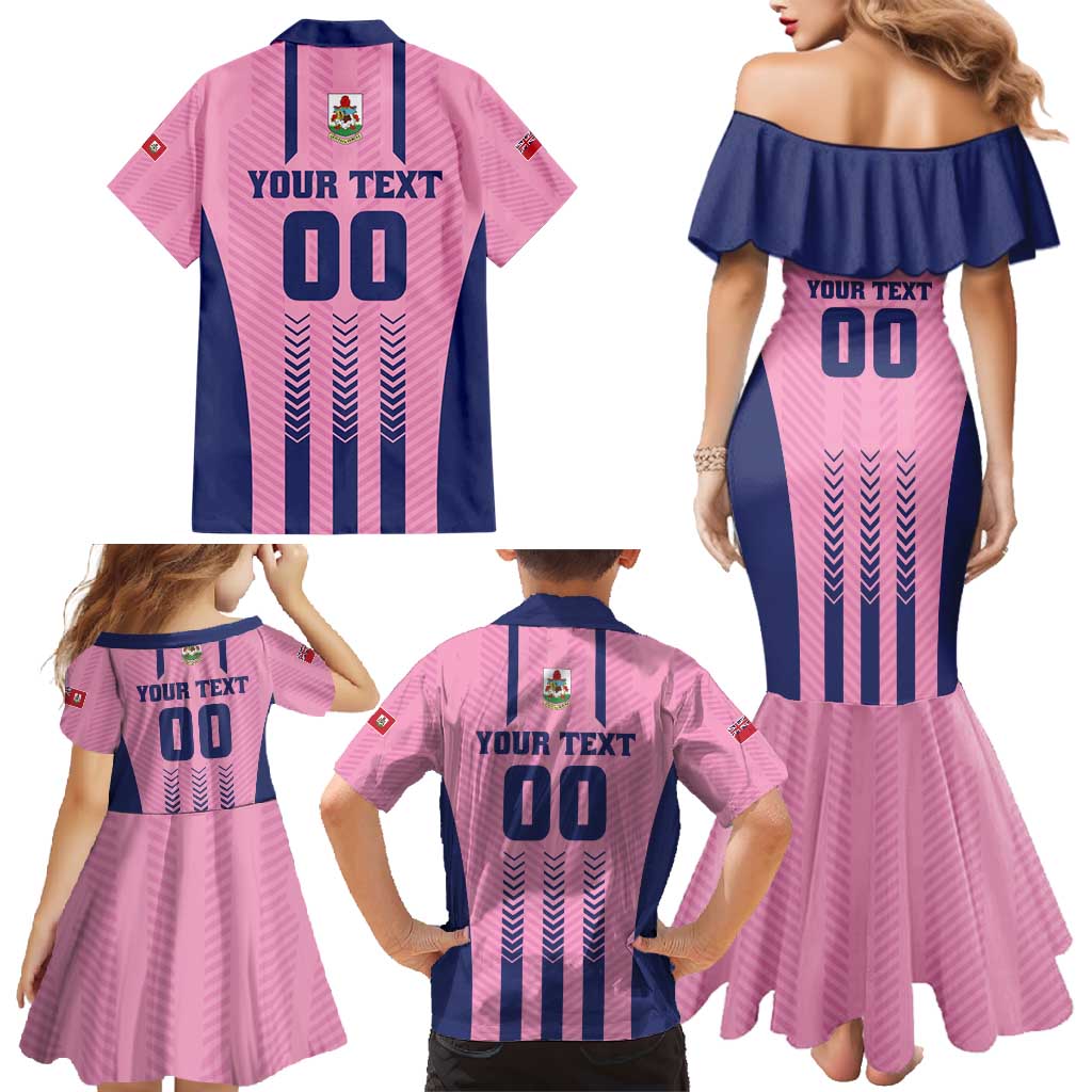 Custom Football Bermuda Family Matching Mermaid Dress and Hawaiian Shirt Gombey Warriors Go Champions - Wonder Print Shop
