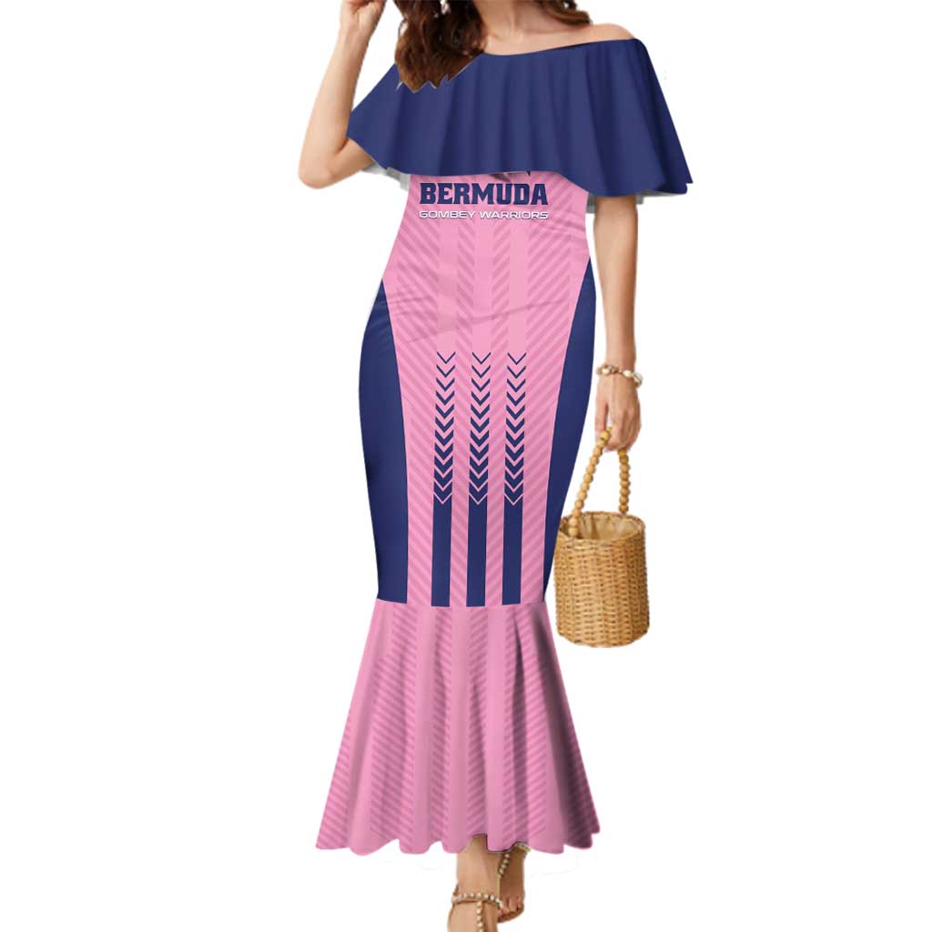 Custom Football Bermuda Family Matching Mermaid Dress and Hawaiian Shirt Gombey Warriors Go Champions - Wonder Print Shop