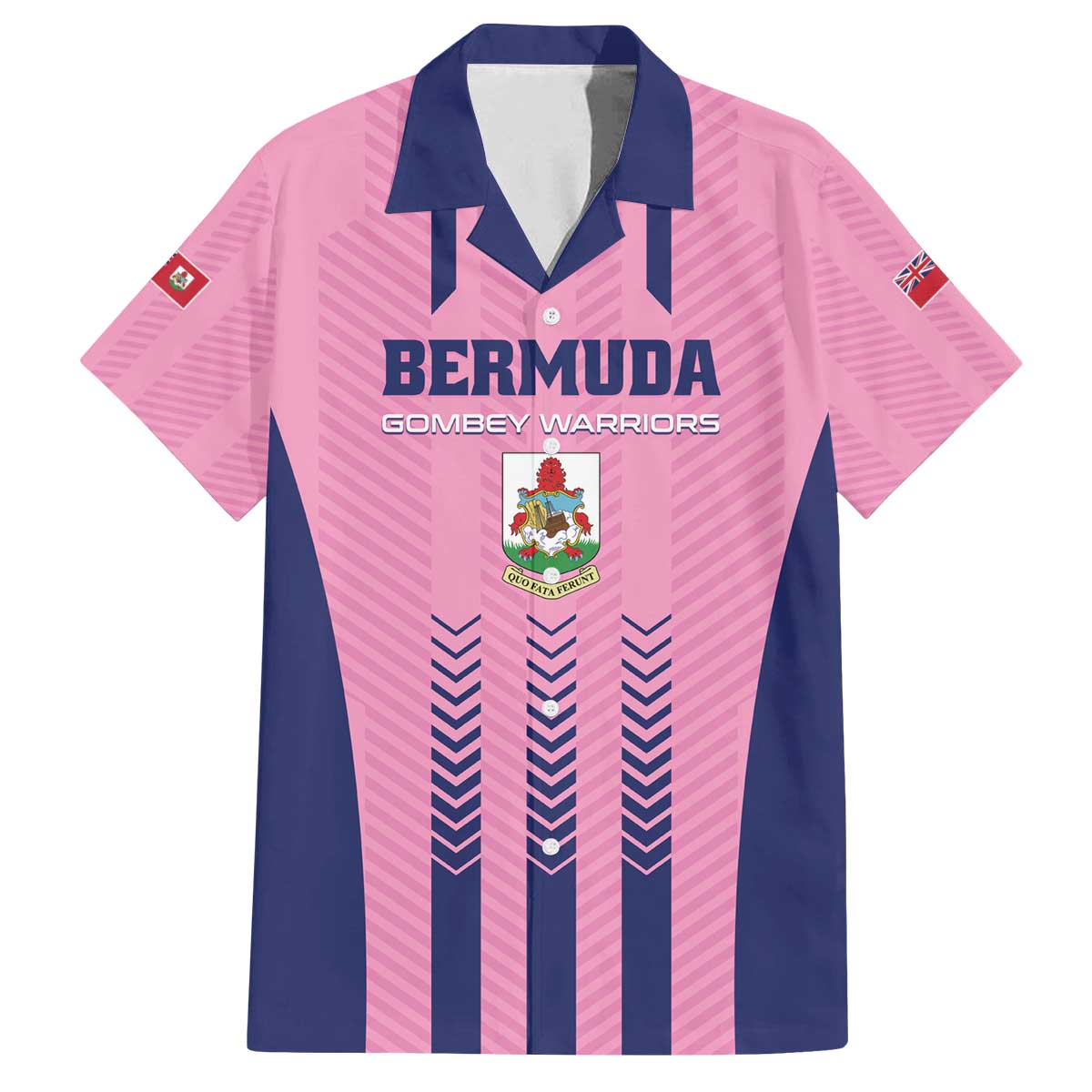 Custom Football Bermuda Family Matching Off The Shoulder Long Sleeve Dress and Hawaiian Shirt Gombey Warriors Go Champions - Wonder Print Shop