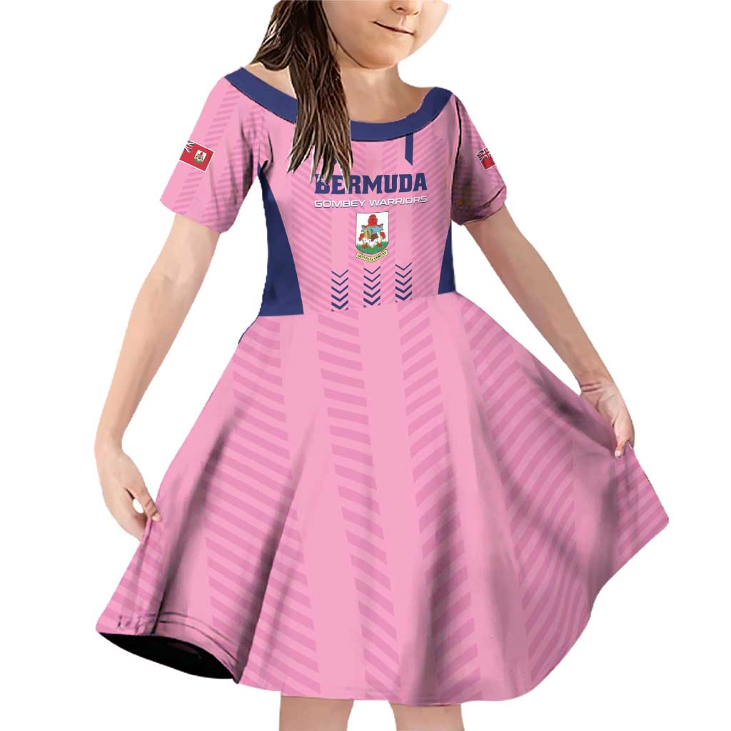 Custom Football Bermuda Family Matching Off Shoulder Short Dress and Hawaiian Shirt Gombey Warriors Go Champions - Wonder Print Shop