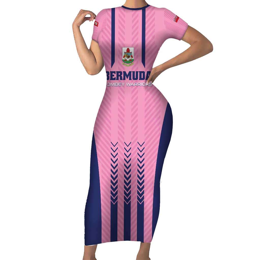 Custom Football Bermuda Family Matching Short Sleeve Bodycon Dress and Hawaiian Shirt Gombey Warriors Go Champions - Wonder Print Shop