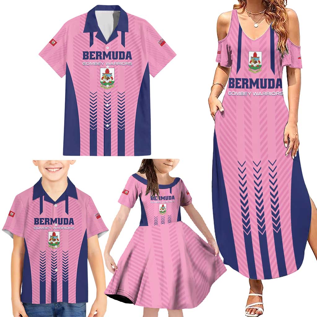 Custom Football Bermuda Family Matching Summer Maxi Dress and Hawaiian Shirt Gombey Warriors Go Champions - Wonder Print Shop
