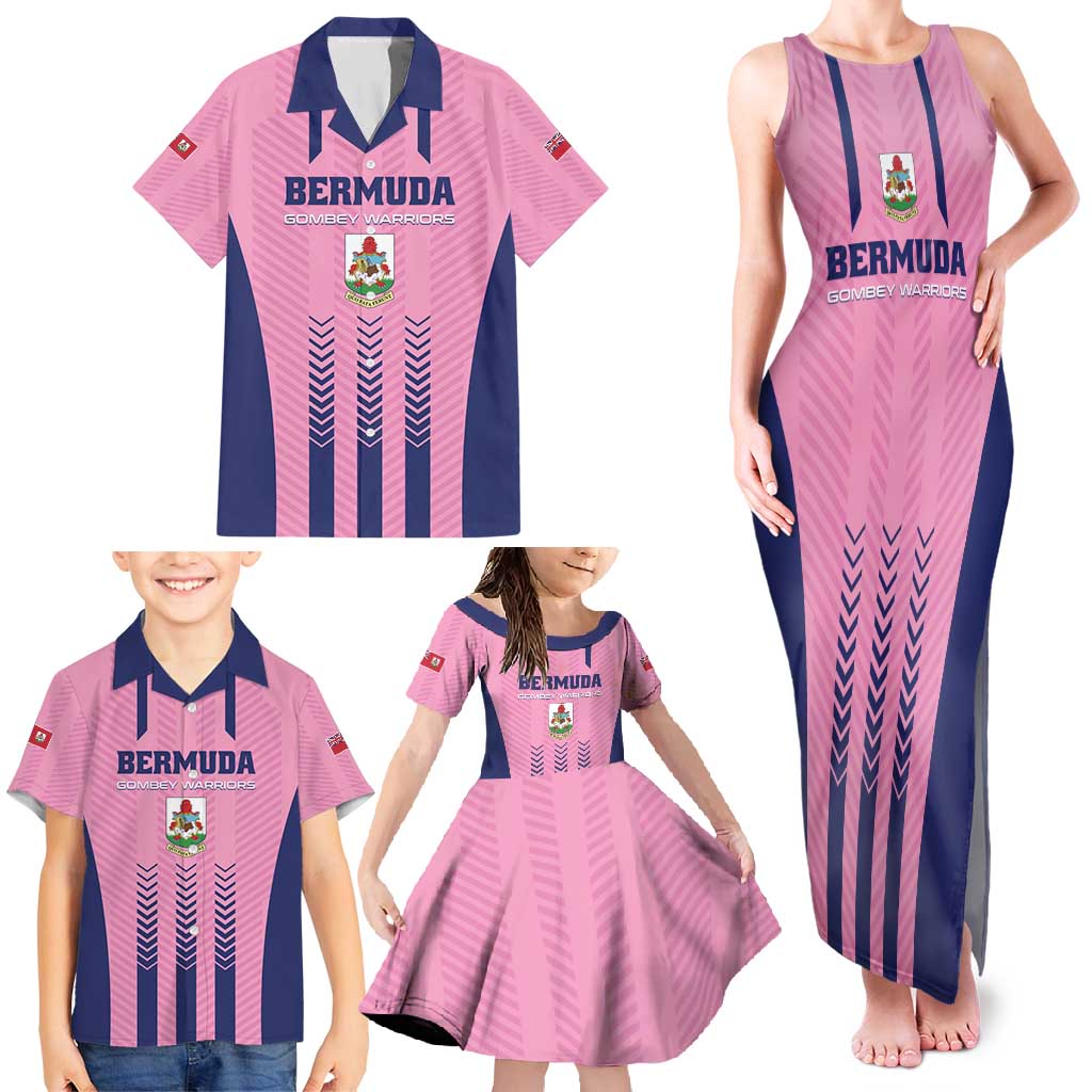 Custom Football Bermuda Family Matching Tank Maxi Dress and Hawaiian Shirt Gombey Warriors Go Champions - Wonder Print Shop