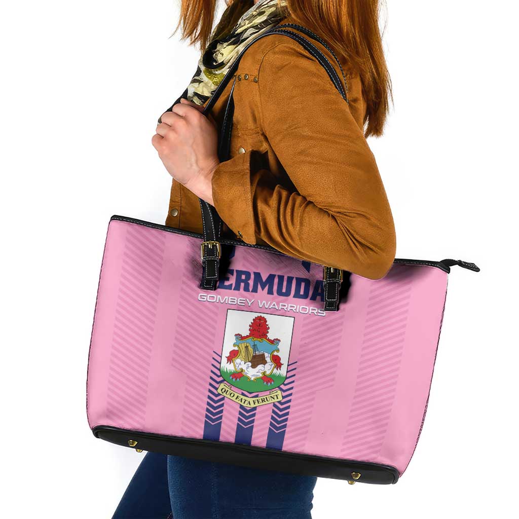 Football Bermuda Leather Tote Bag Gombey Warriors Go Champions - Wonder Print Shop