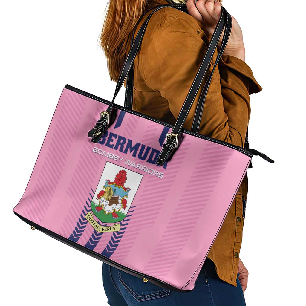 Football Bermuda Leather Tote Bag Gombey Warriors Go Champions - Wonder Print Shop