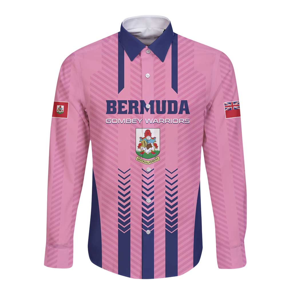 Custom Football Bermuda Long Sleeve Button Shirt Gombey Warriors Go Champions - Wonder Print Shop