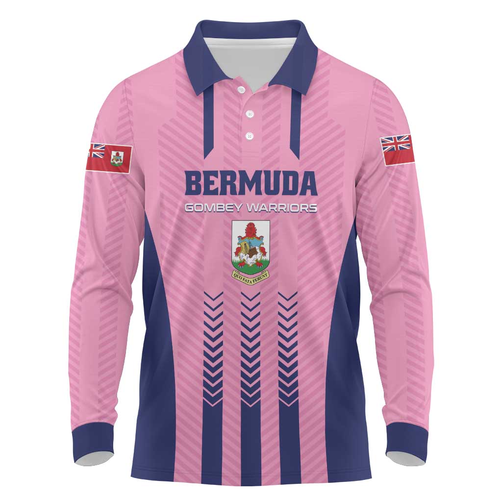 Custom Football Bermuda Long Sleeve Polo Shirt Gombey Warriors Go Champions - Wonder Print Shop