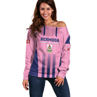 Custom Football Bermuda Off Shoulder Sweater Gombey Warriors Go Champions - Wonder Print Shop