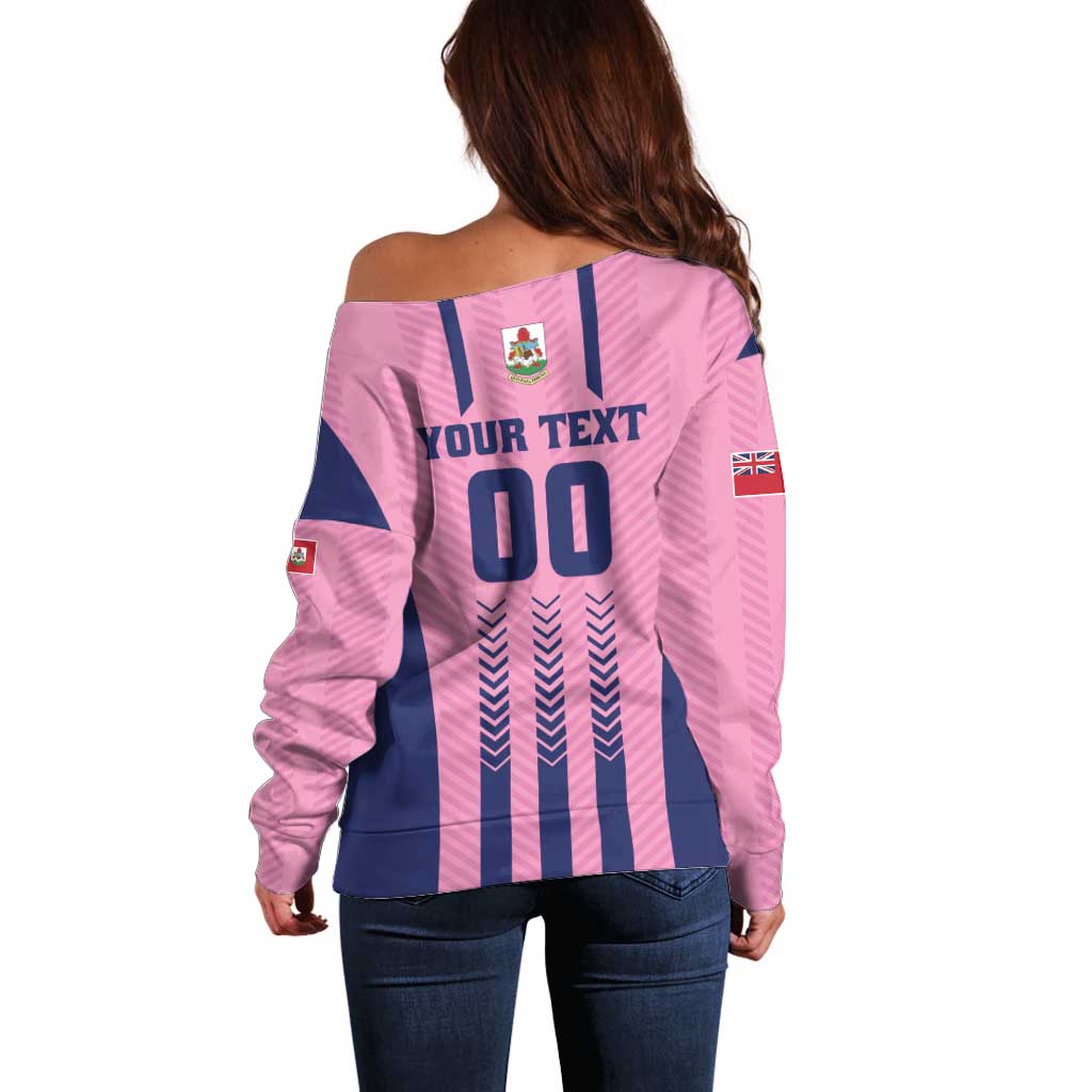 Custom Football Bermuda Off Shoulder Sweater Gombey Warriors Go Champions - Wonder Print Shop