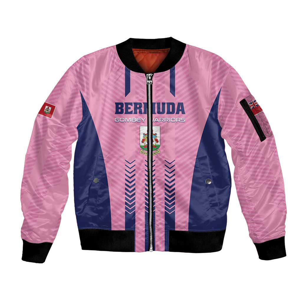 Custom Football Bermuda Sleeve Zip Bomber Jacket Gombey Warriors Go Champions - Wonder Print Shop