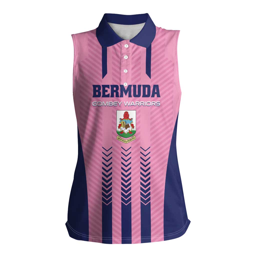 Custom Football Bermuda Women Sleeveless Polo Shirt Gombey Warriors Go Champions - Wonder Print Shop
