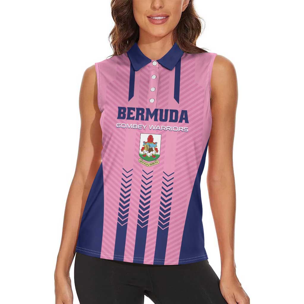 Custom Football Bermuda Women Sleeveless Polo Shirt Gombey Warriors Go Champions - Wonder Print Shop
