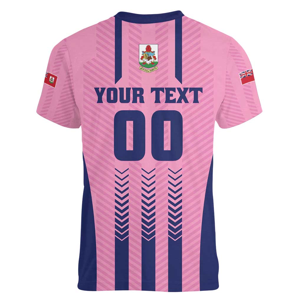 Custom Football Bermuda Women V-Neck T-Shirt Gombey Warriors Go Champions - Wonder Print Shop