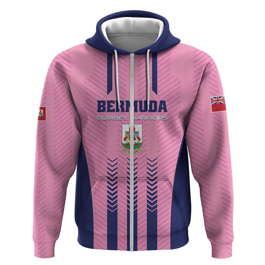 Custom Football Bermuda Zip Hoodie Gombey Warriors Go Champions - Wonder Print Shop