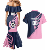 Custom Bermuda Football Couples Matching Mermaid Dress and Hawaiian Shirt Come On Gombey Warriors - Wonder Print Shop