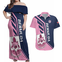 Custom Bermuda Football Couples Matching Off Shoulder Maxi Dress and Hawaiian Shirt Come On Gombey Warriors - Wonder Print Shop