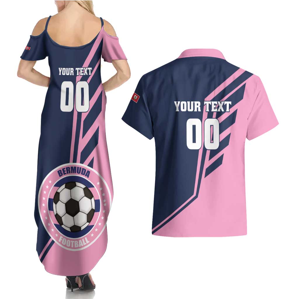 Custom Bermuda Football Couples Matching Summer Maxi Dress and Hawaiian Shirt Come On Gombey Warriors - Wonder Print Shop
