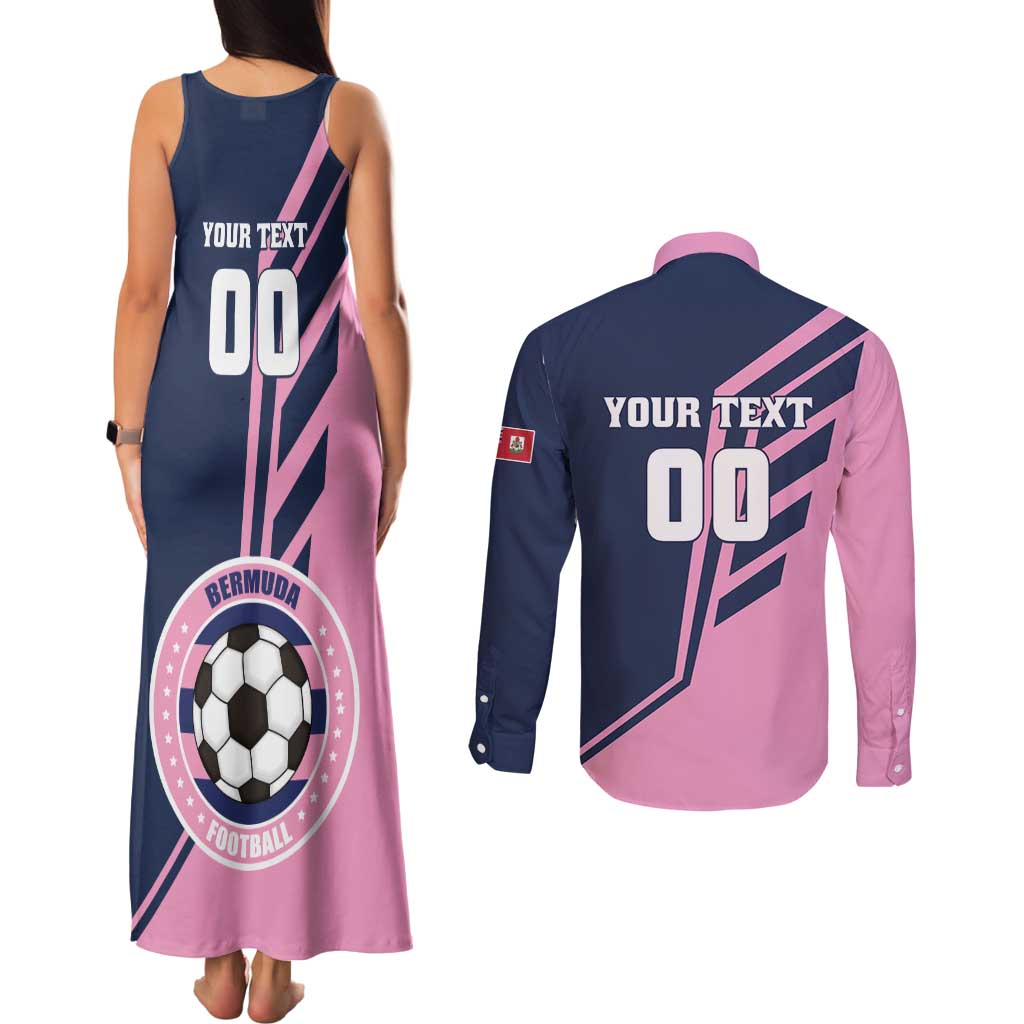 Custom Bermuda Football Couples Matching Tank Maxi Dress and Long Sleeve Button Shirt Come On Gombey Warriors - Wonder Print Shop