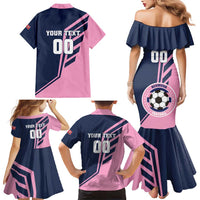 Custom Bermuda Football Family Matching Mermaid Dress and Hawaiian Shirt Come On Gombey Warriors - Wonder Print Shop