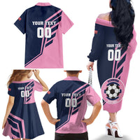 Custom Bermuda Football Family Matching Off The Shoulder Long Sleeve Dress and Hawaiian Shirt Come On Gombey Warriors - Wonder Print Shop