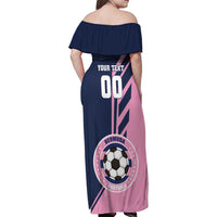Custom Bermuda Football Family Matching Off Shoulder Maxi Dress and Hawaiian Shirt Come On Gombey Warriors - Wonder Print Shop