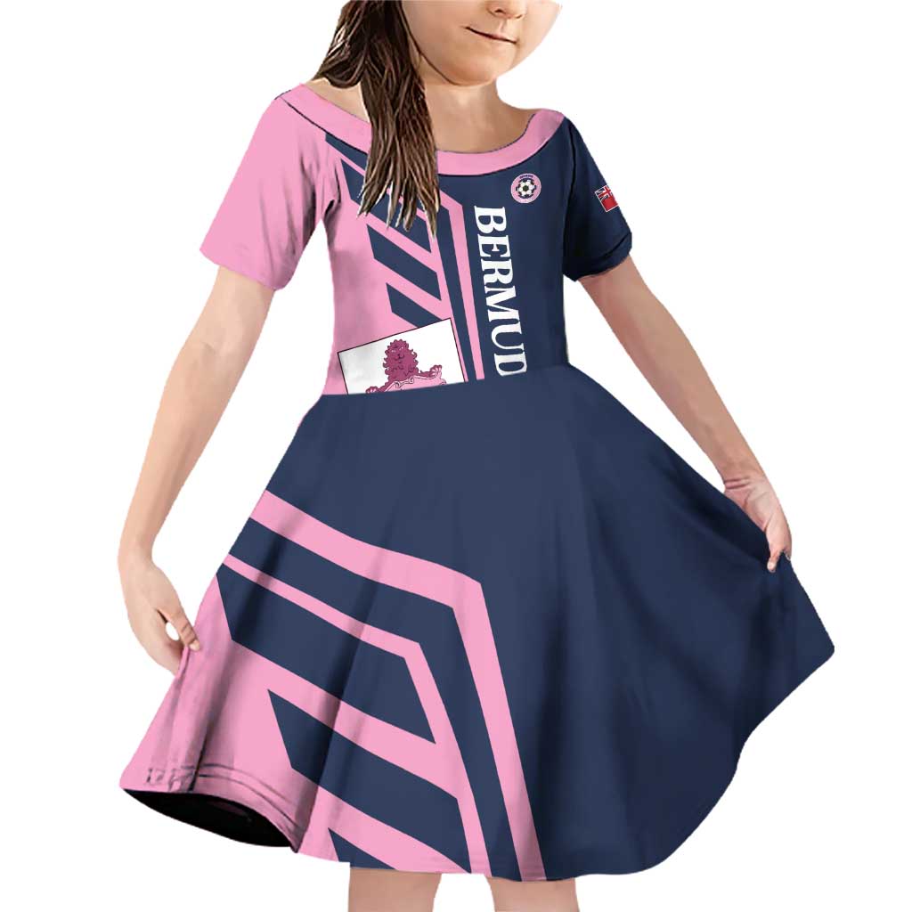 Custom Bermuda Football Family Matching Off Shoulder Short Dress and Hawaiian Shirt Come On Gombey Warriors - Wonder Print Shop