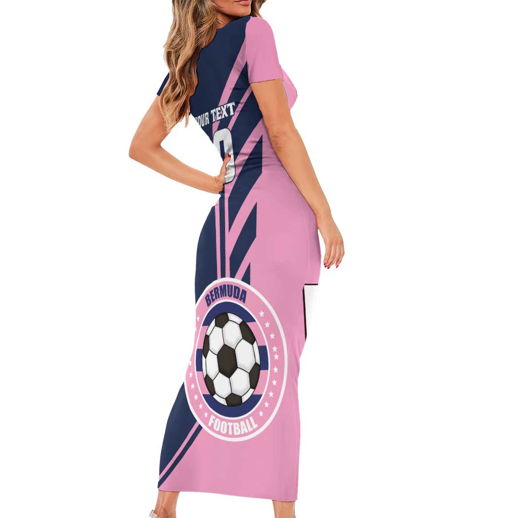 Custom Bermuda Football Family Matching Short Sleeve Bodycon Dress and Hawaiian Shirt Come On Gombey Warriors - Wonder Print Shop