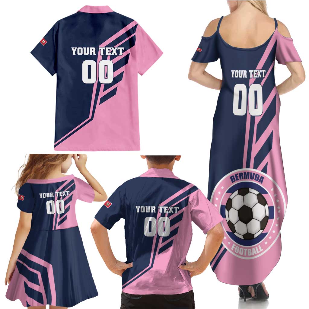 Custom Bermuda Football Family Matching Summer Maxi Dress and Hawaiian Shirt Come On Gombey Warriors - Wonder Print Shop