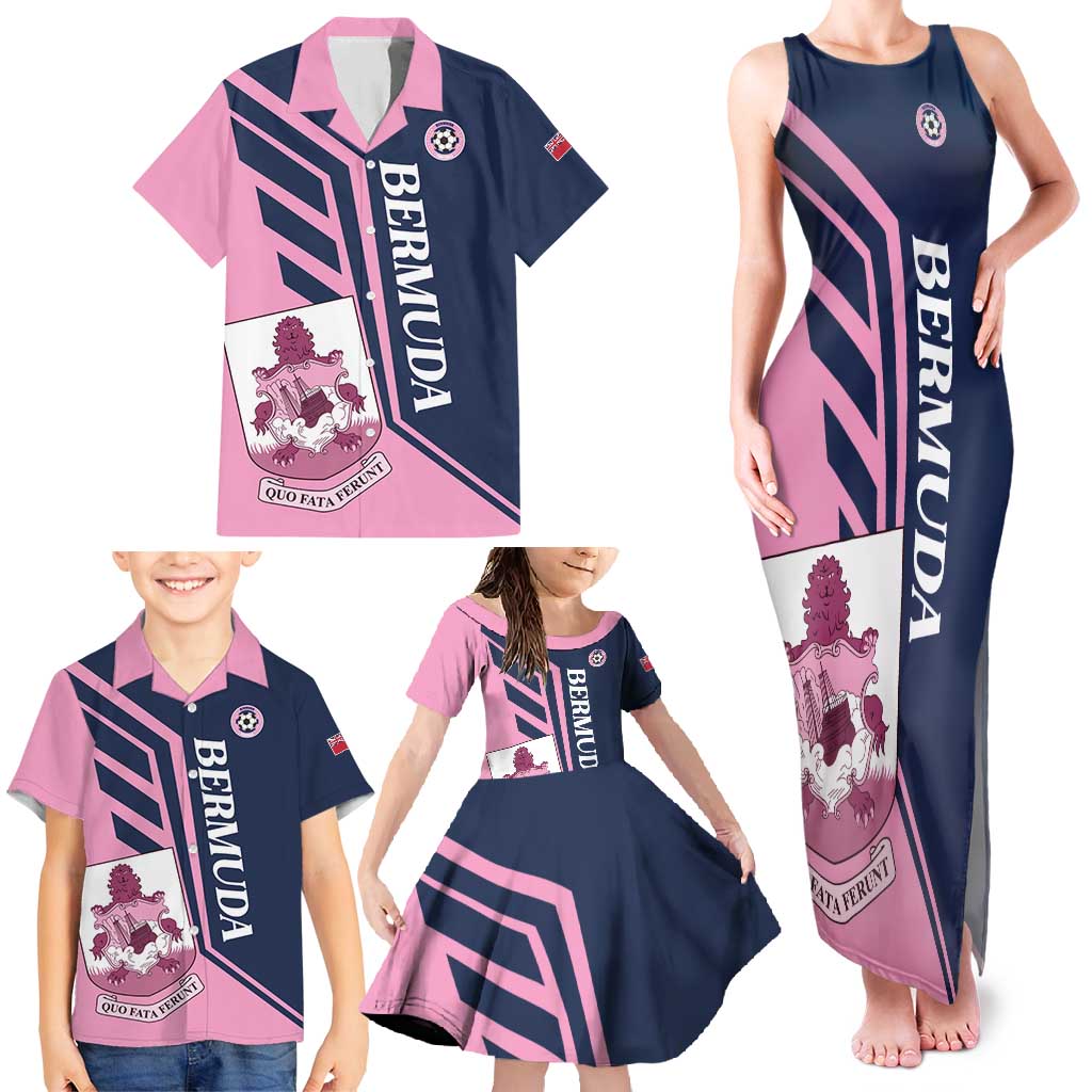 Custom Bermuda Football Family Matching Tank Maxi Dress and Hawaiian Shirt Come On Gombey Warriors - Wonder Print Shop