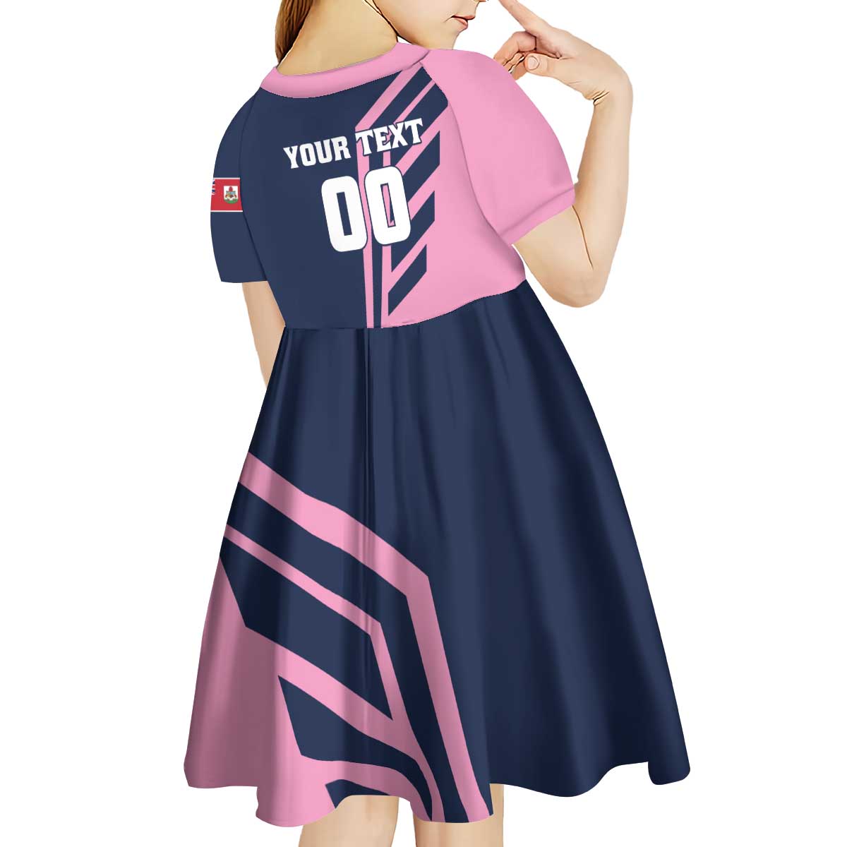 Custom Bermuda Football Kid Short Sleeve Dress Come On Gombey Warriors - Wonder Print Shop