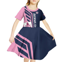 Custom Bermuda Football Kid Short Sleeve Dress Come On Gombey Warriors - Wonder Print Shop