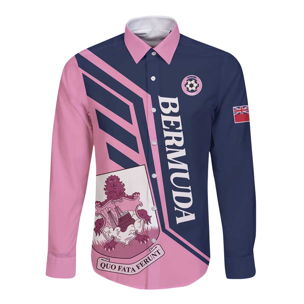 Custom Bermuda Football Long Sleeve Button Shirt Come On Gombey Warriors - Wonder Print Shop