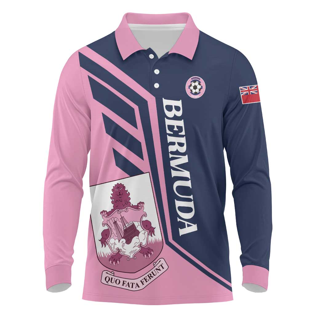 Custom Bermuda Football Long Sleeve Polo Shirt Come On Gombey Warriors - Wonder Print Shop