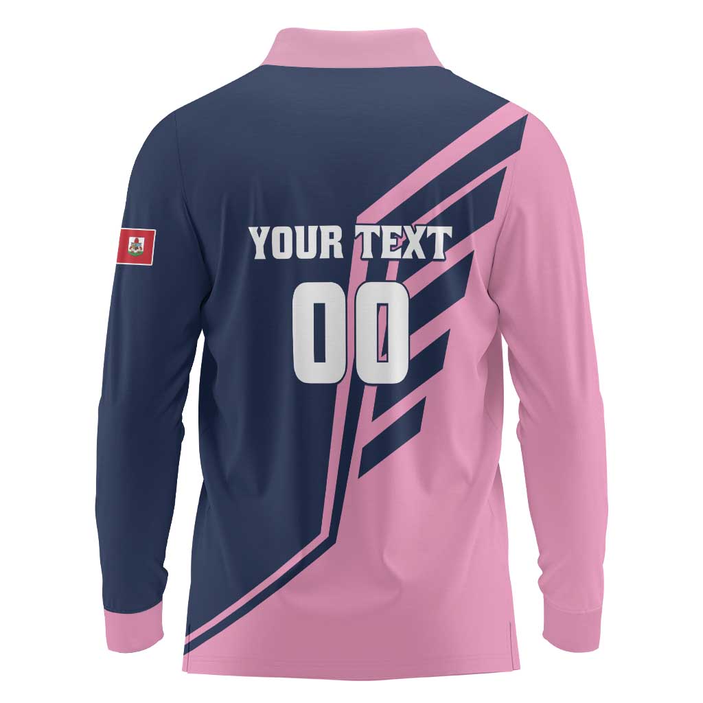 Custom Bermuda Football Long Sleeve Polo Shirt Come On Gombey Warriors - Wonder Print Shop