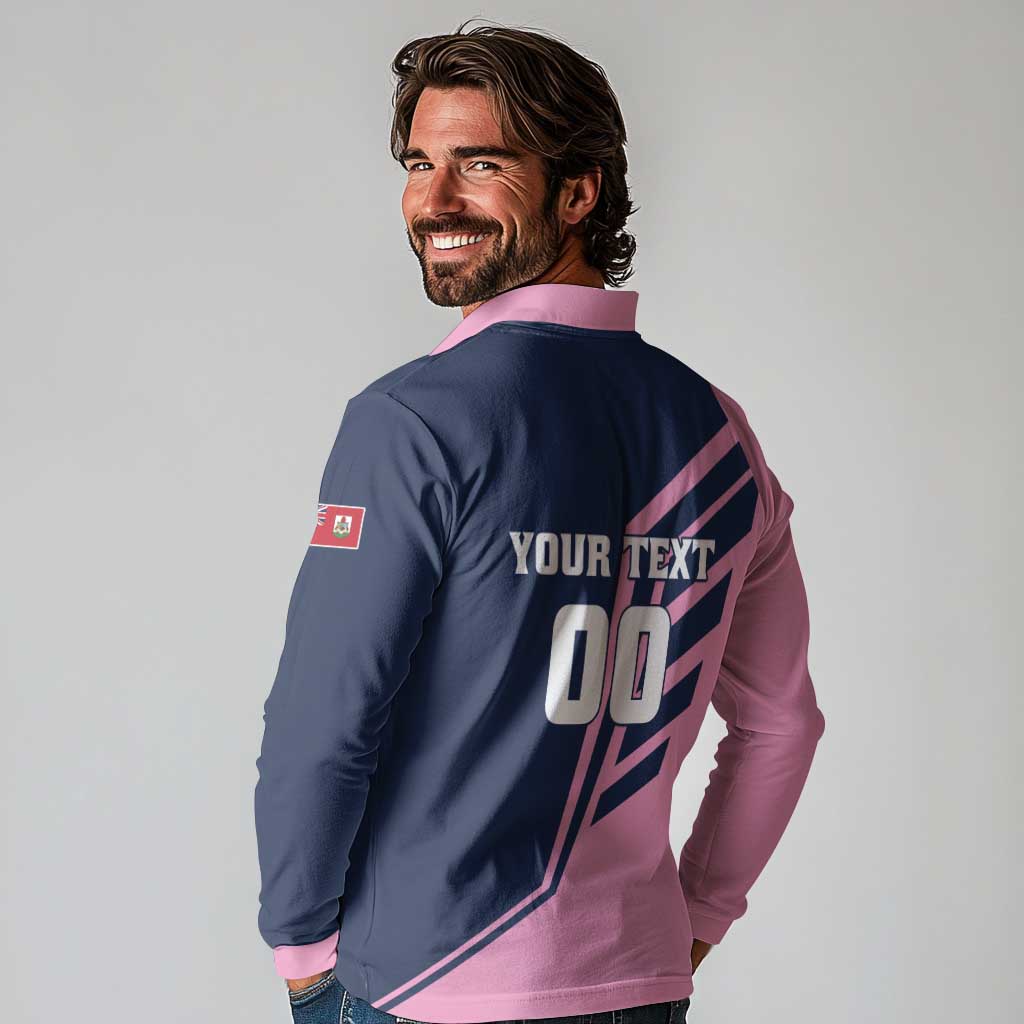 Custom Bermuda Football Long Sleeve Polo Shirt Come On Gombey Warriors - Wonder Print Shop