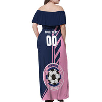 Custom Bermuda Football Off Shoulder Maxi Dress Come On Gombey Warriors - Wonder Print Shop