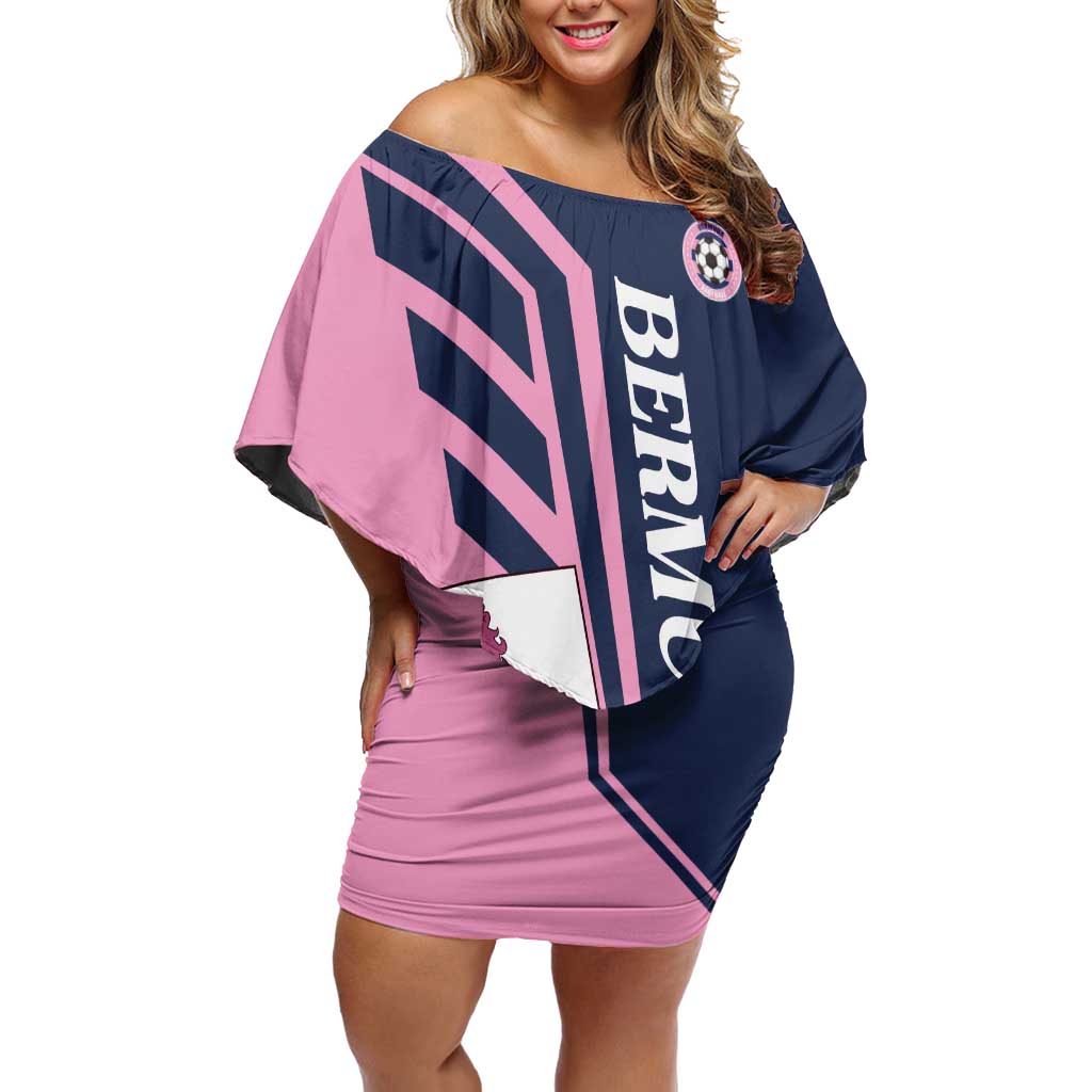 Custom Bermuda Football Off Shoulder Short Dress Come On Gombey Warriors - Wonder Print Shop