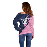 Custom Bermuda Football Off Shoulder Sweater Come On Gombey Warriors - Wonder Print Shop