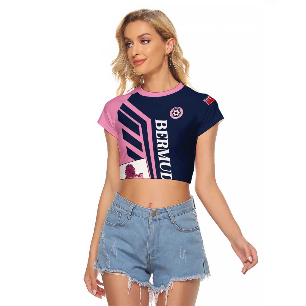 Custom Bermuda Football Raglan Cropped T Shirt Come On Gombey Warriors - Wonder Print Shop