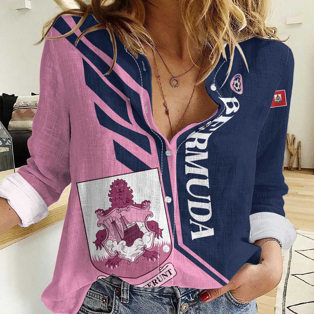 Custom Bermuda Football Women Casual Shirt Come On Gombey Warriors - Wonder Print Shop